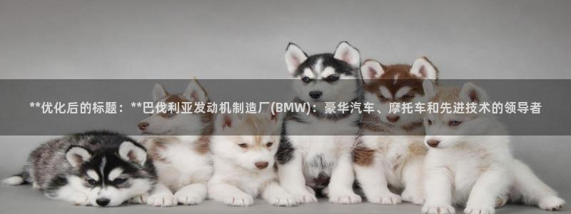 彩神大发如何观察走势：**优化后的标题：**巴伐利亚发动机制造厂(BMW)：豪华汽车、摩托车和先进技术的领导者