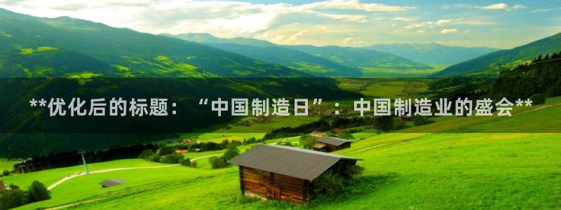 彩神v8是一个什么平台：**优化后的标题：“中国制造日”：中国制造业的盛会**