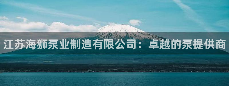彩神vlll游戏特色：江苏海狮泵业制造有限公司：卓越的泵提供