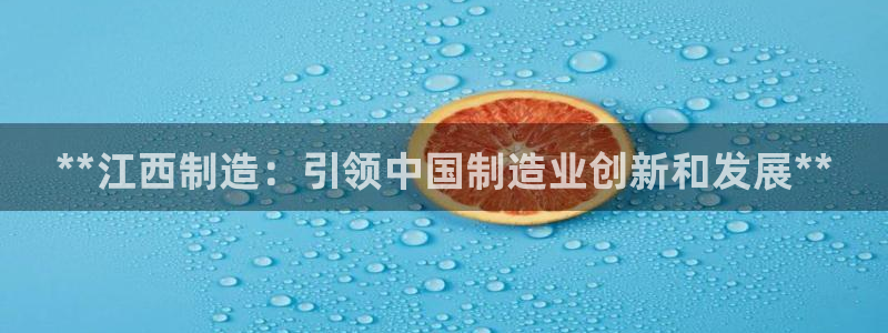 彩神平台可以破解吗：**江西制造：引领中国制造业创新和发展**