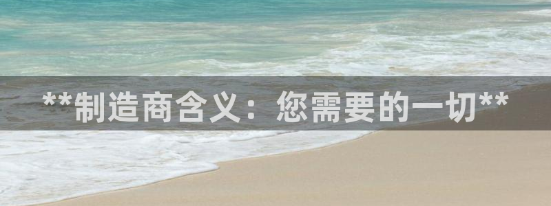 彩神vll趣投彩：**制造商含义：您需要的一切**