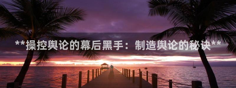 彩神v8购彩大厅登：**操控舆论的幕后黑手：制造舆论的秘诀**