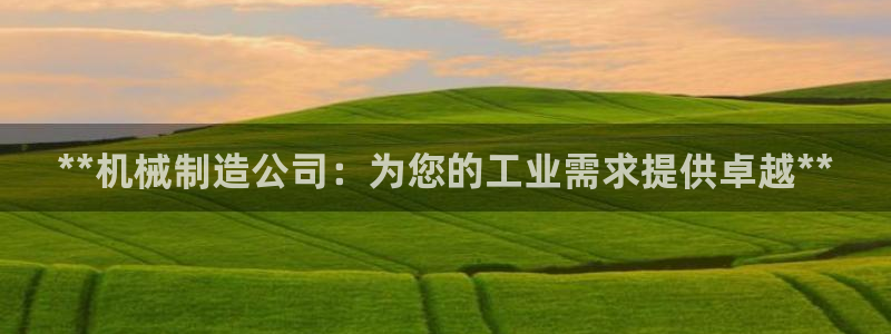 彩神v8是一个什么平台啊：**机械制造公司：为您的工业需求提供卓越**