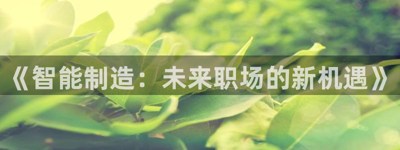 彩神v8平台正规吗：《智能制造：未来职场的新机遇》